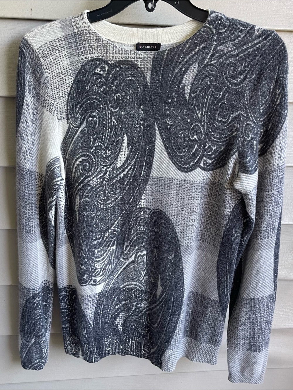 Talbots 100% Cashmere Sweater Womens Size M Gray  Artsy Old Money Quite Luxury